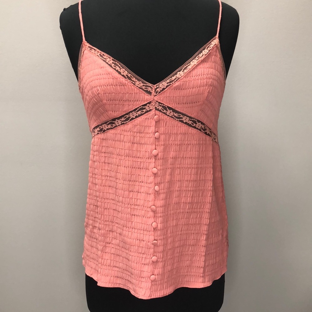 White Birch Pink / Marsala Cami with Lace Detail